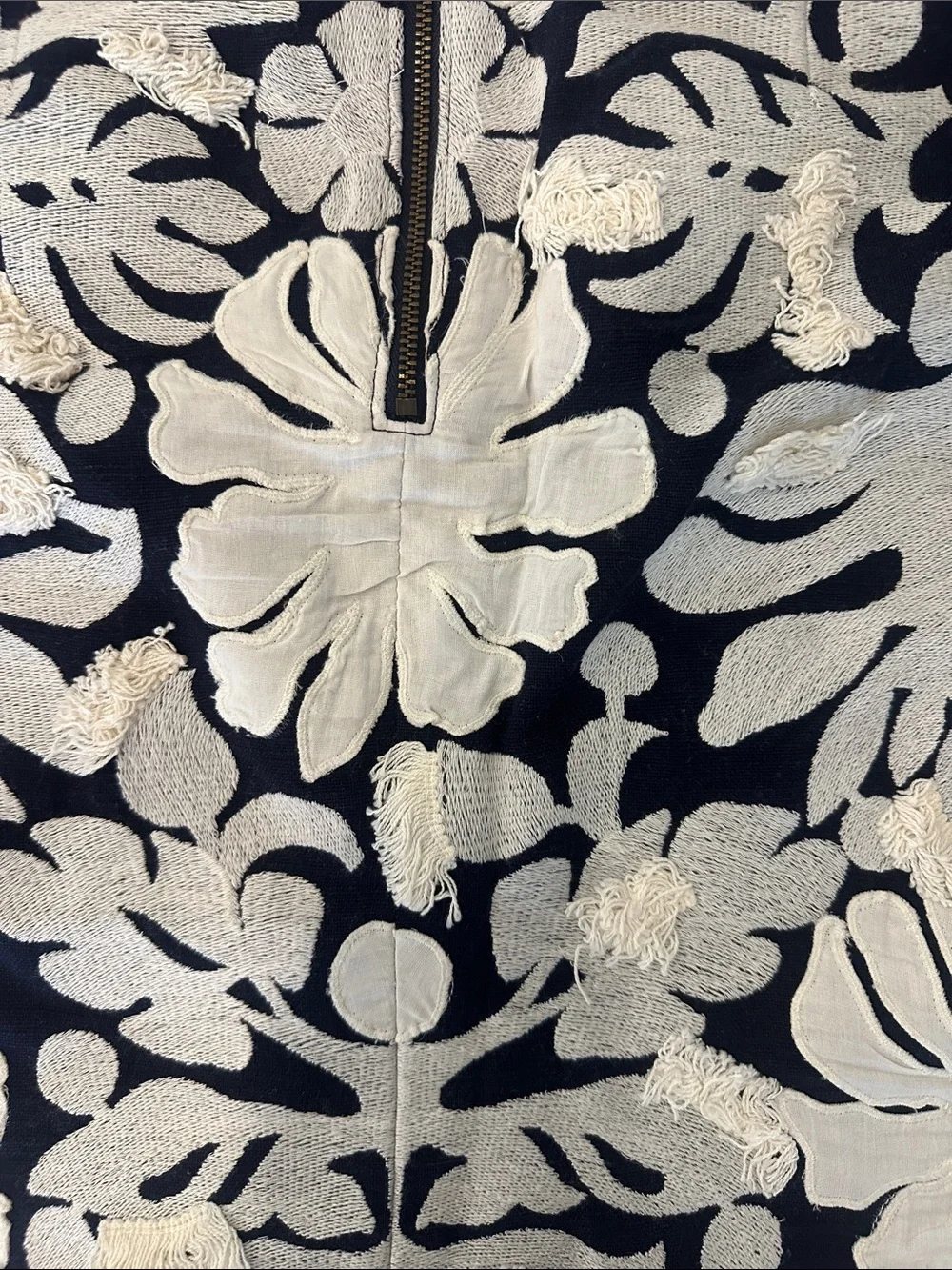 Maeve Navy Mini Skirt with White Floral Embroidery & Knit Sweater Set